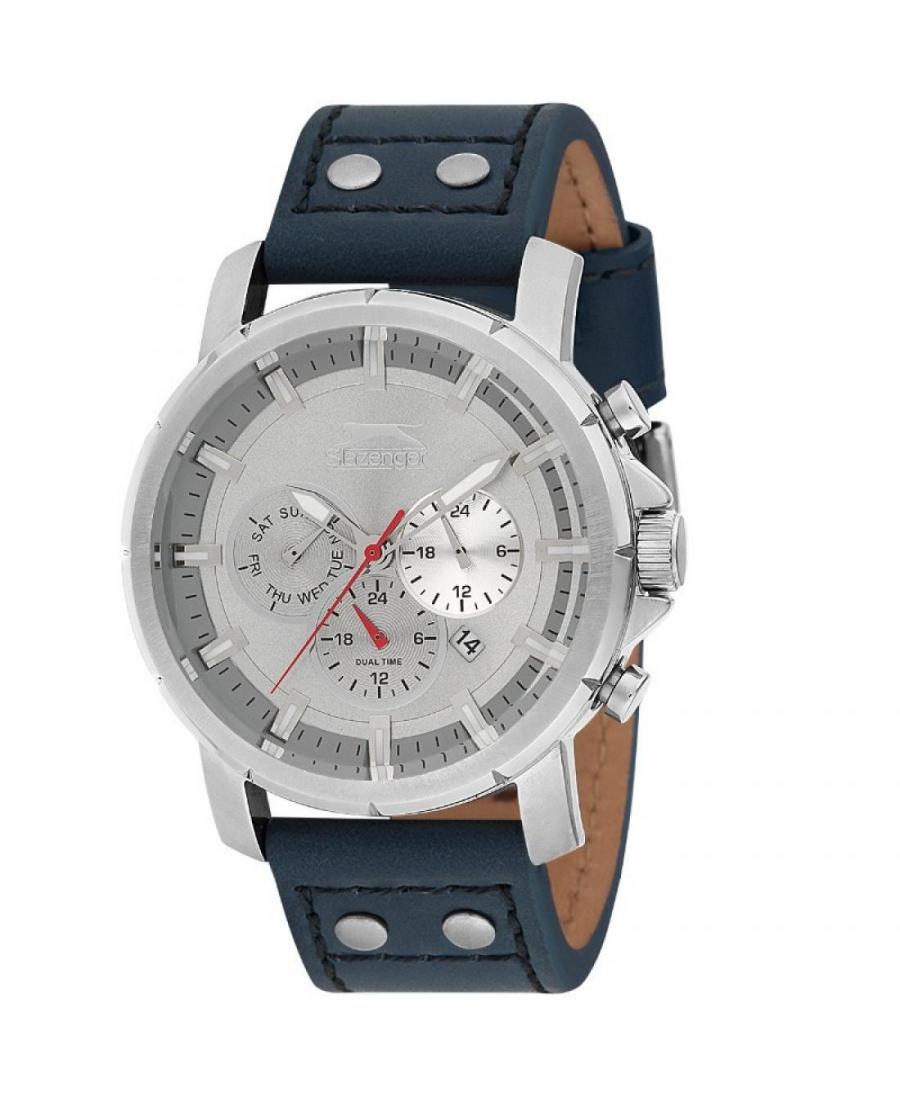Mężczyźni Moda kwarcowy analogowe Zegarek SLAZENGER SL.9.6033.2.01 Srebrna Dial 46mm