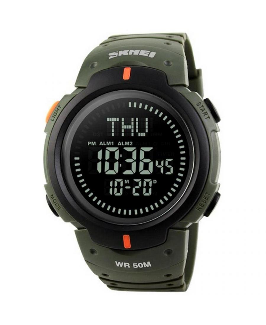 Men Sports Functional Quartz Digital Watch Timer SKMEI 1231 army green Black Dial 52mm