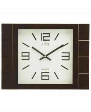 ADLER 21129W WALNUT. Quartz Wall Clock Glass Walnut
