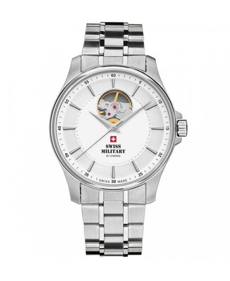 Mężczyźni Moda Luxury Szwajcar automatyczny analogowe Zegarek Szkielet SMA34050.02 Biały Dial 40mm
