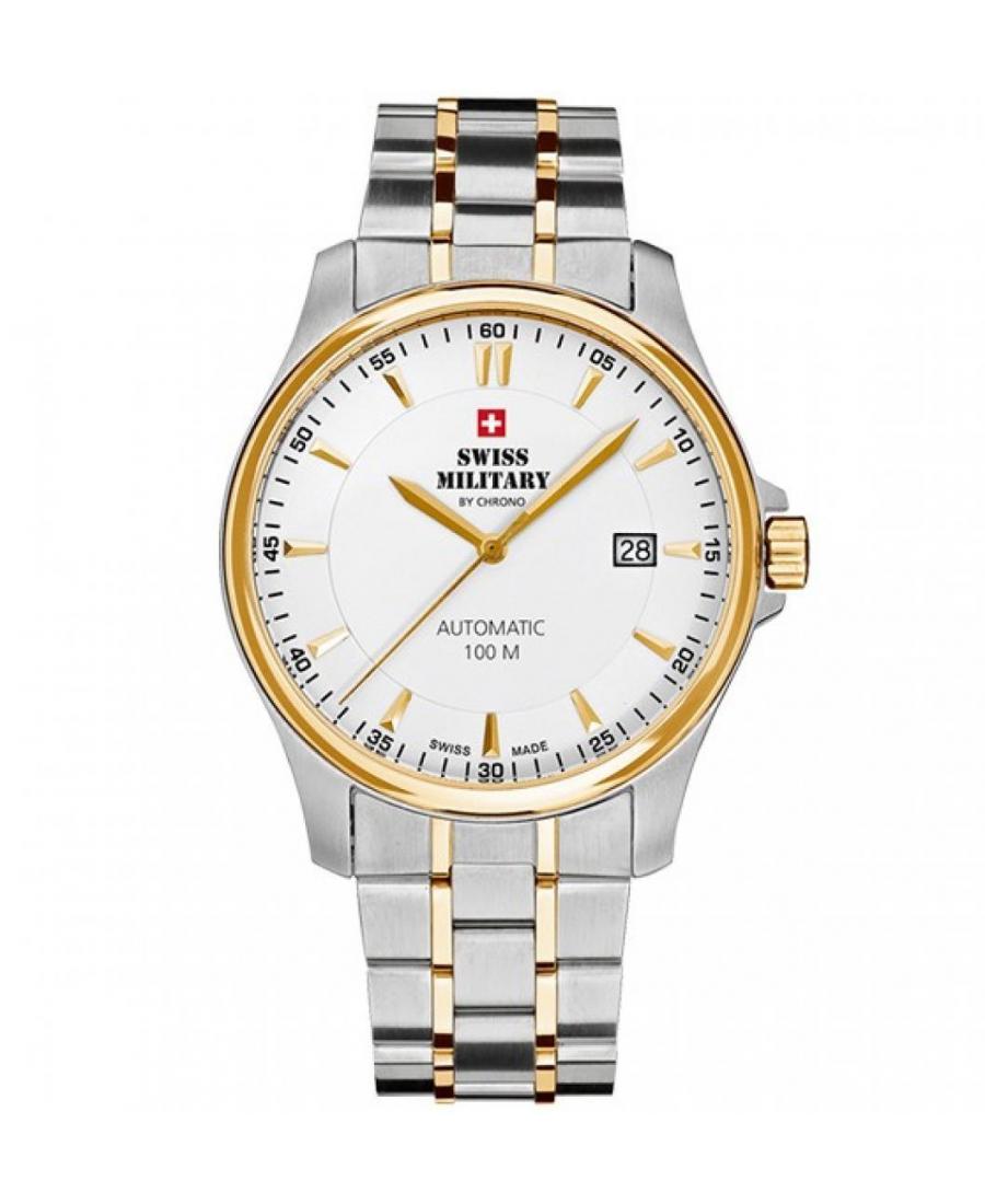 Мужские Fashion Luxury Швейцарские Automatic Аналоговый Часы SMA34025.03 Белый Dial 39mm