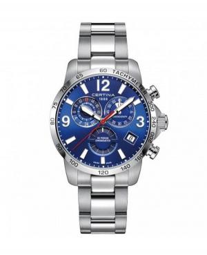 Mężczyźni Moda Luxury Szwajcar kwarcowy analogowe Zegarek Chronograf CERTINA C034.654.11.047.00 Niebieska Dial 43mm