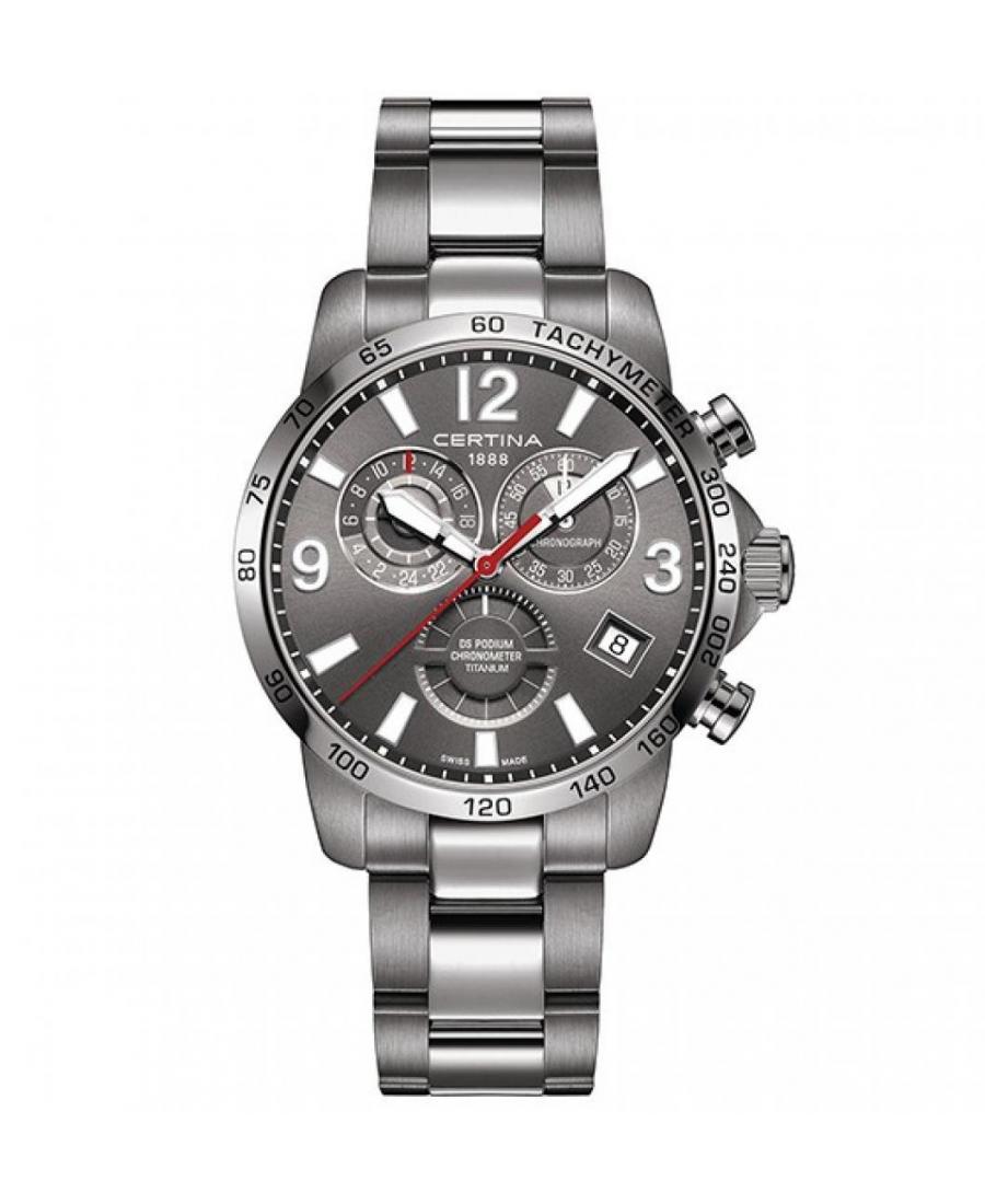 Mężczyźni Moda Luxury Szwajcar kwarcowy analogowe Zegarek Chronograf CERTINA C034.654.44.087.00 Srebrna Dial 43mm