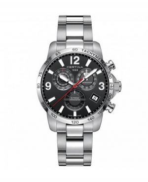 Men Fashion Luxury Swiss Quartz Analog Watch Chronograph CERTINA C034.654.11.057.00 Black Dial 43mm