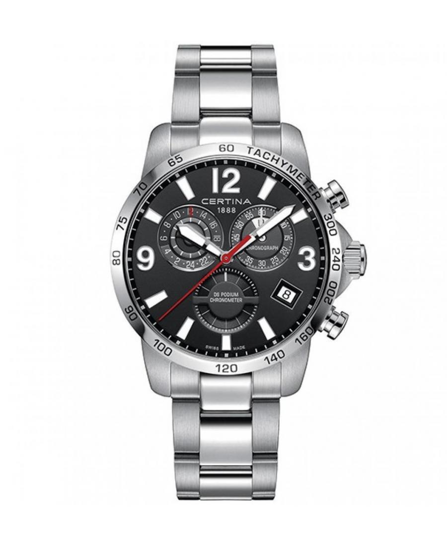 Mężczyźni Moda Luxury Szwajcar kwarcowy analogowe Zegarek Chronograf CERTINA C034.654.11.057.00 Czarny Dial 43mm