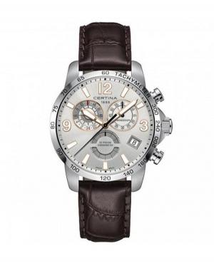 Men Fashion Luxury Swiss Quartz Analog Watch Chronograph CERTINA C034.654.16.037.01 Silver Dial 43mm