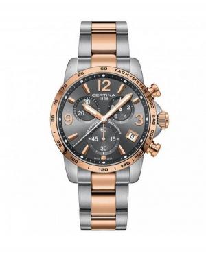 Men Fashion Swiss Quartz Analog Watch Chronograph CERTINA C034.417.22.087.00 Grey Dial 41mm