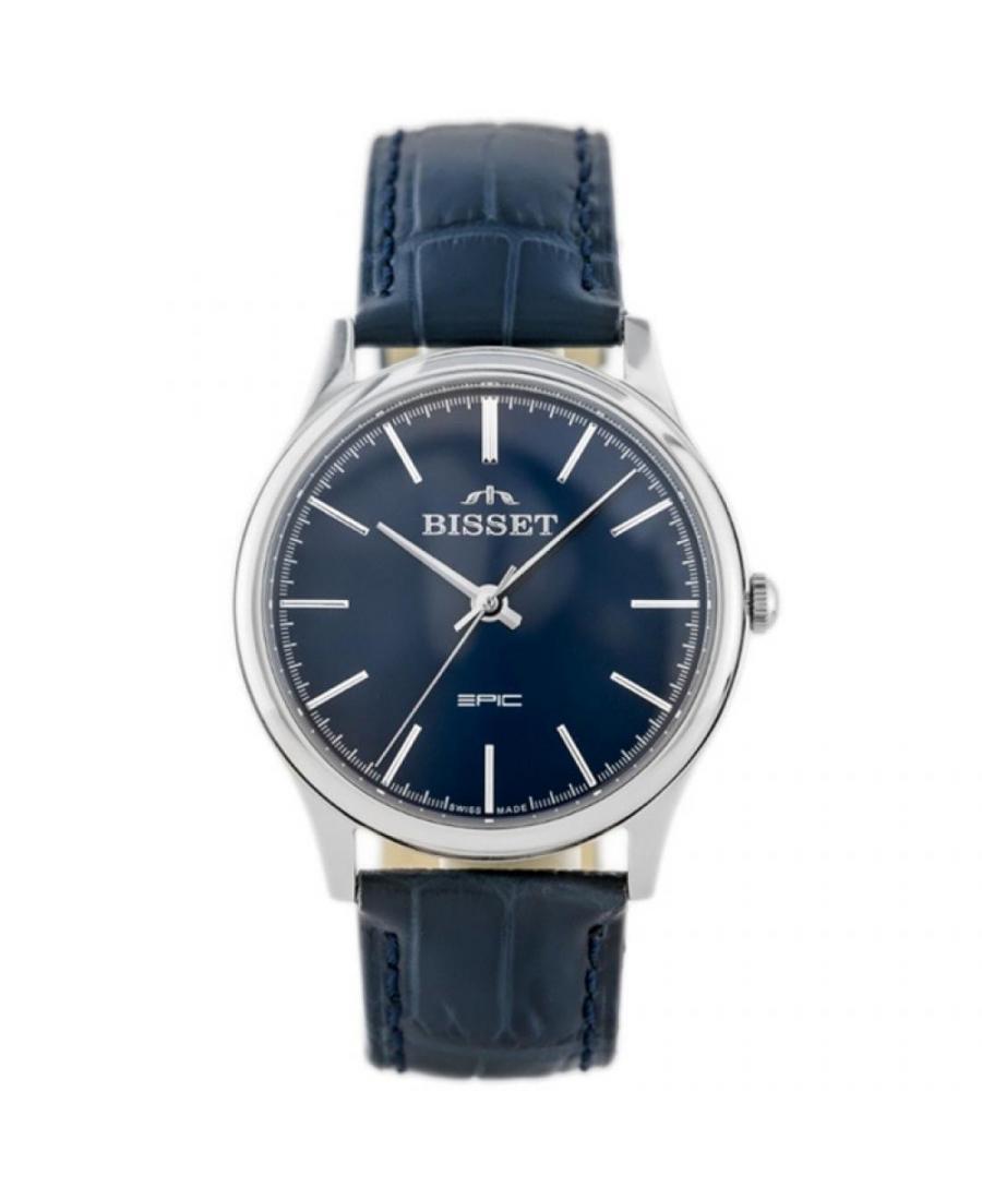Mężczyźni klasyczny Szwajcar kwarcowy analogowe Zegarek BISSET BSCE56SIDX05BX Niebieska Dial 42mm
