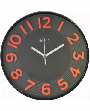 ADLER 30151 RED Quartz Wall Clock Glass Black