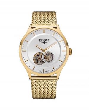 Men Classic Automatic Analog Watch Skeleton ELYSEE ELS-15102M Silver Dial 40mm