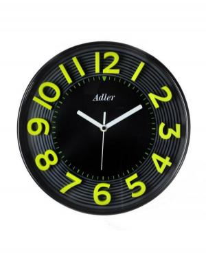 ADLER 30151 GREEN Quartz Wall Clock Glass Black