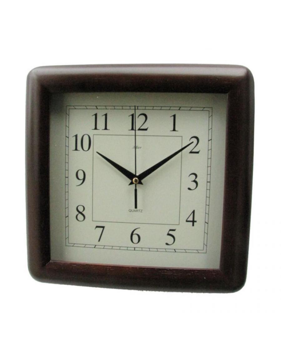 ADLER 21047W Quartz Wall Clock Glass Walnut
