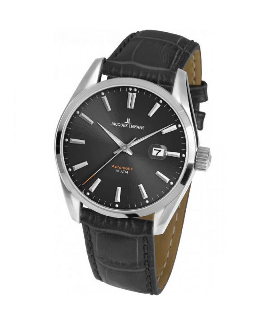 Men Classic Automatic Watch Jacques Lemans 1-1846.1A Black Dial