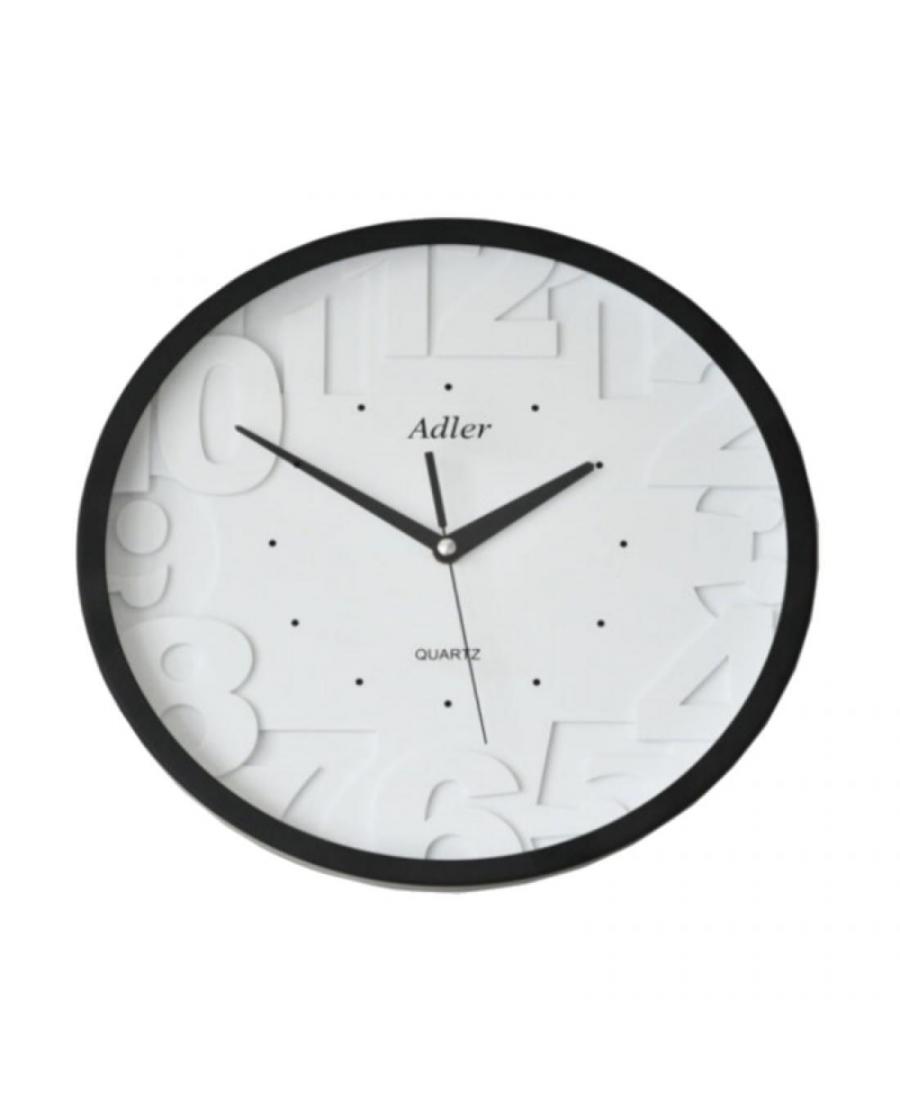 ADLER 30131 BLACK Quartz Wall Clock Plastic czarny Plastik Tworzywo Sztuczne Czarny