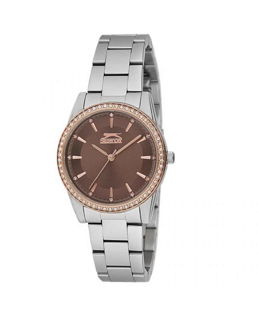 Kobiety klasyczny kwarcowy Zegarek SLAZENGER SL.9.6077.3.04 Brązowy Dial 35mm
