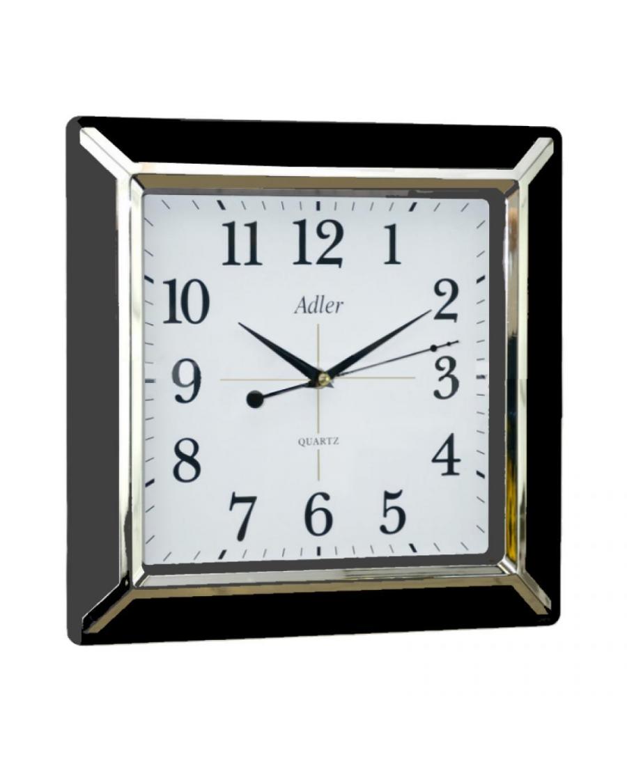 ADLER 30111 BLACK Quartz Wall Clock Plastic czarny Plastik Tworzywo Sztuczne Czarny