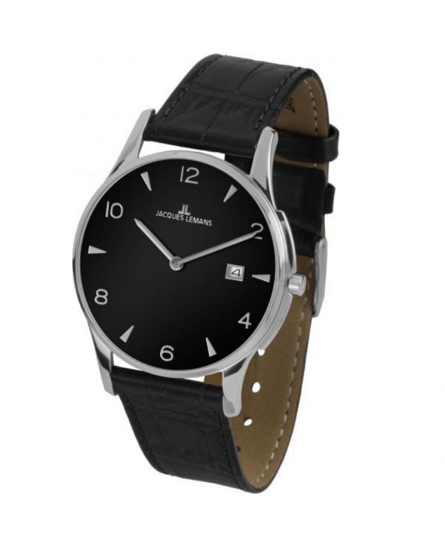 Men Classic Quartz Watch Jacques Lemans 1-1850ZA Black Dial