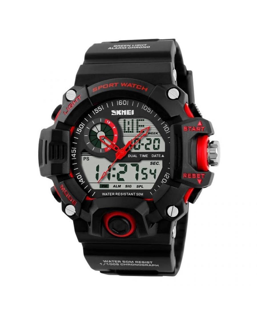 Mężczyźni sportowy kwarcowy cyfrowe Zegarek Budzik SKMEI 1029 RED Wielokolorowy Dial 55mm