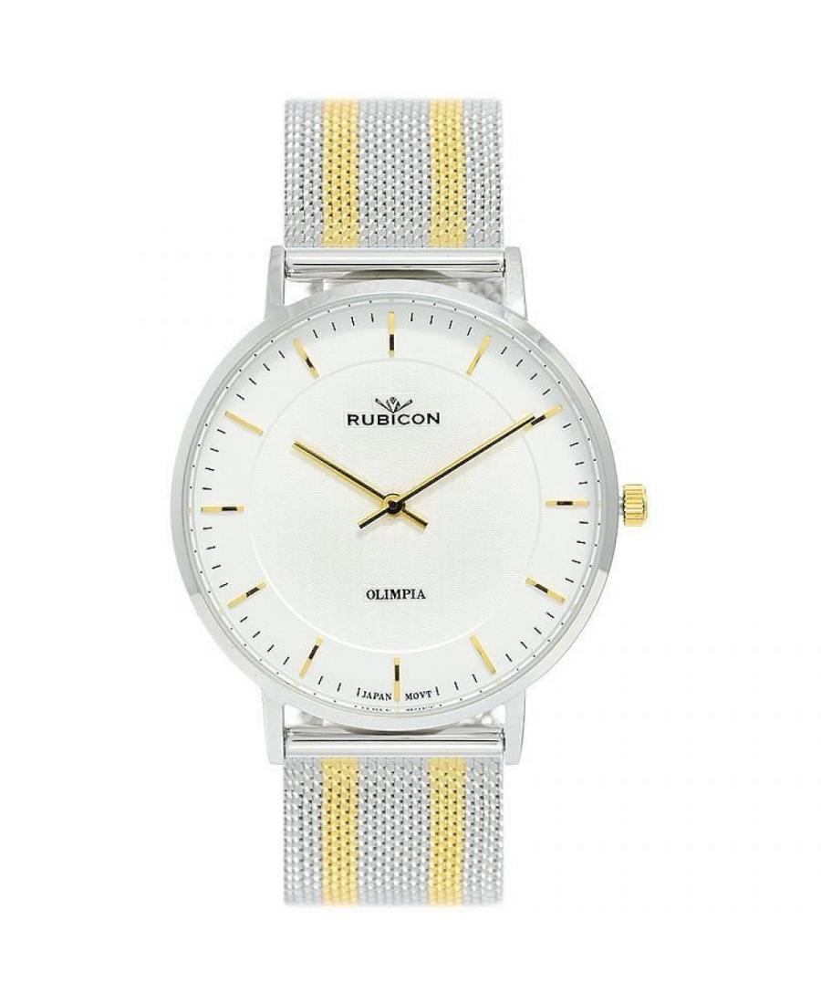 Men Fashion Classic Quartz Watch Rubicon RNBD76SISG03BX White Dial