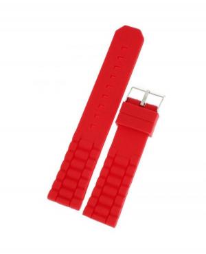 Watch Strap Diloy S252.22.6 Silicone Silikon Czerwony 22 mm