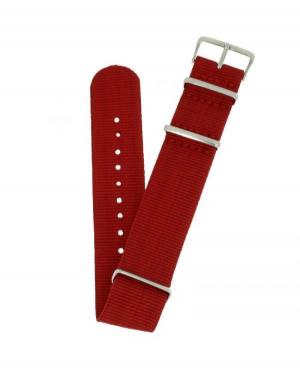 Watch Strap Diloy 387.06.22 Textile Tekstylia Czerwony 22 mm