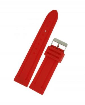 Watch Strap Diloy S253.24.6 Silicone Silikon Czerwony 24 mm