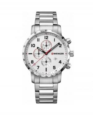 Men Classic Swiss Quartz Analog Watch Chronograph WENGER 01.1543.110 White Dial 44mm