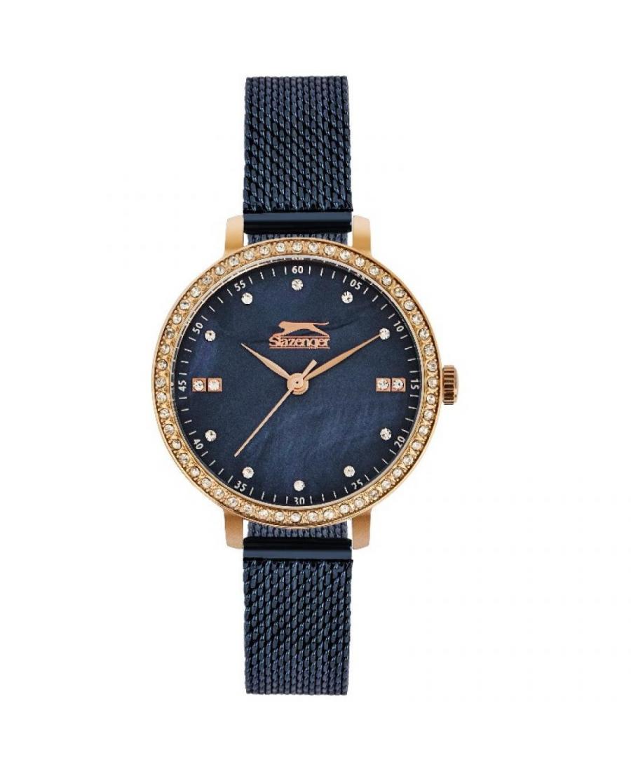 Kobiety Moda klasyczny kwarcowy analogowe Zegarek SLAZENGER SL.9.6090.3.04 Niebieska Dial 32mm