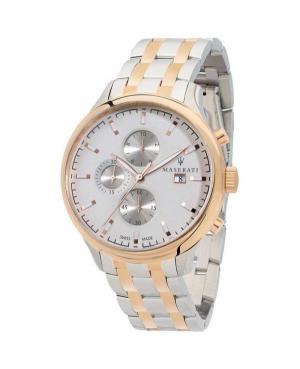 Men Classic Luxury Quartz Analog Watch Chronograph MASERATI R8873626002 Silver Dial 43mm