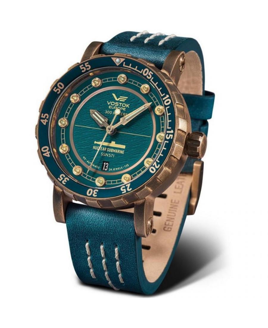 Мужские Спортивные Diver Luxury Automatic Аналоговый Часы VOSTOK EUROPE NH35A-571O609 Зелёный Dial 45mm