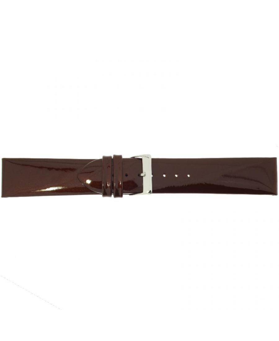 Watch Strap CONDOR Patent Leather 669R.03.22.W Brown 22 mm