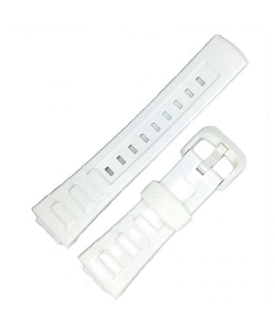 Watch Strap CASIO 10349444 Plastic / Rubber Tworzywo sztuczne/guma Biały 23 mm