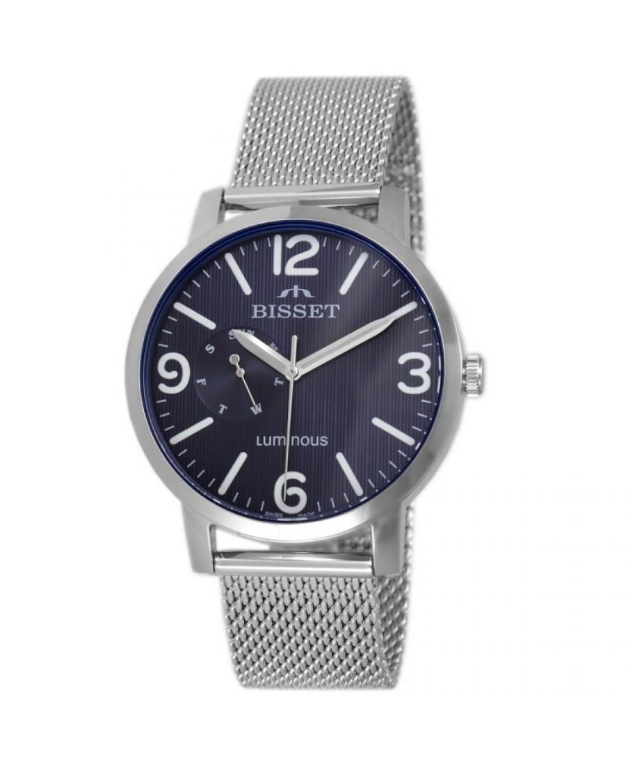 Men Swiss Classic Quartz Watch Bisset BSDE72SMDX03AX Blue Dial
