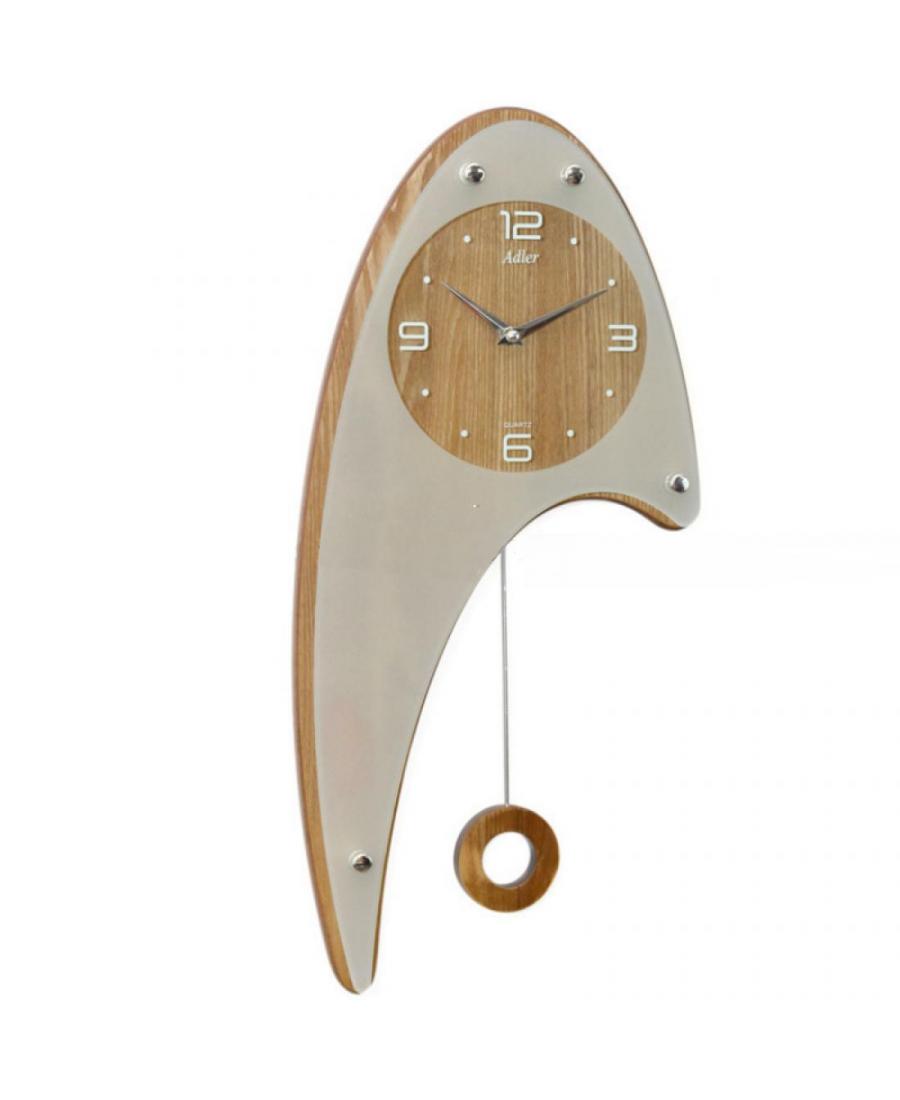 ADLER 20243O Quartz Wall Clock Glass Oak
