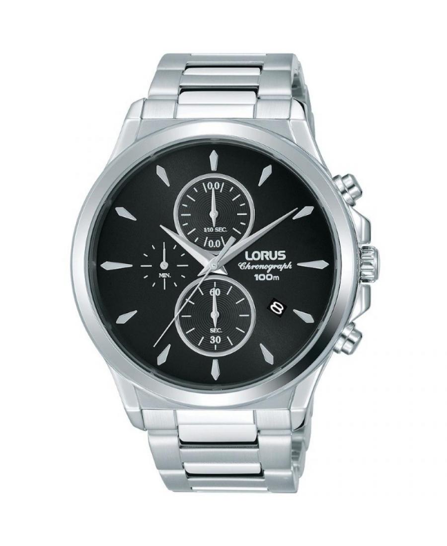 Men Classic Quartz Analog Watch Chronograph LORUS RM395EX-9 Black Dial 43mm