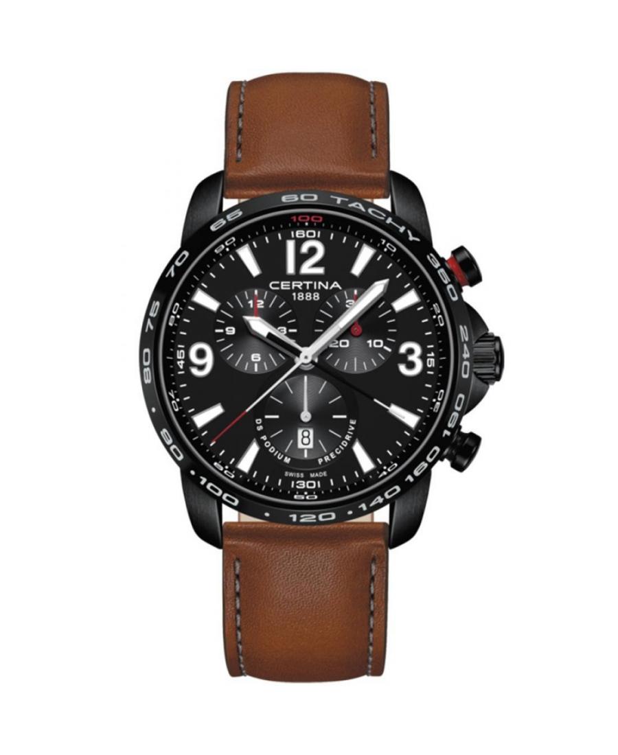 Men Swiss Fashion Quartz Watch Certina C001.647.36.057.00 Black Dial