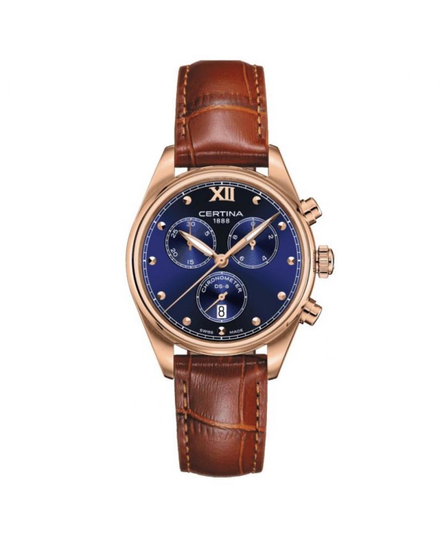 Kobiety Moda Luxury Szwajcar kwarcowy analogowe Zegarek CERTINA C033.234.36.048.01 Niebieska Dial 34.5mm