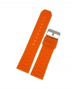Watch Strap Diloy S252.12.18 Silicone Silikon Pomarańczowy 18 mm