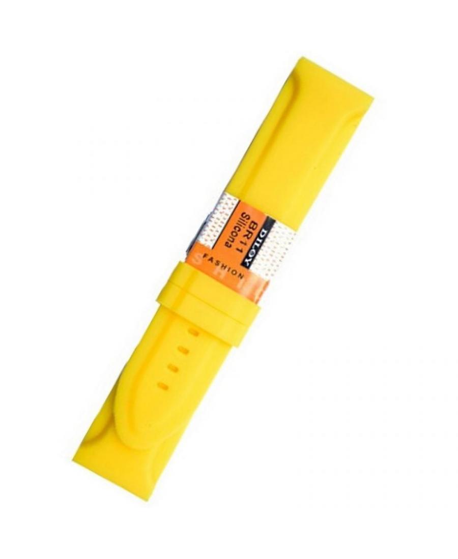 Watch Strap Diloy BR11.28.10 Silicone Yellow 28 mm