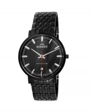 Men Swiss Classic Quartz Watch Bisset BSDF01BIBR03BX Black Dial
