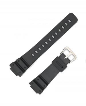 Watch Strap Diloy 304H5A to fit Casio Plastic / Rubber czarny Tworzywo sztuczne/guma Czarny 24 mm