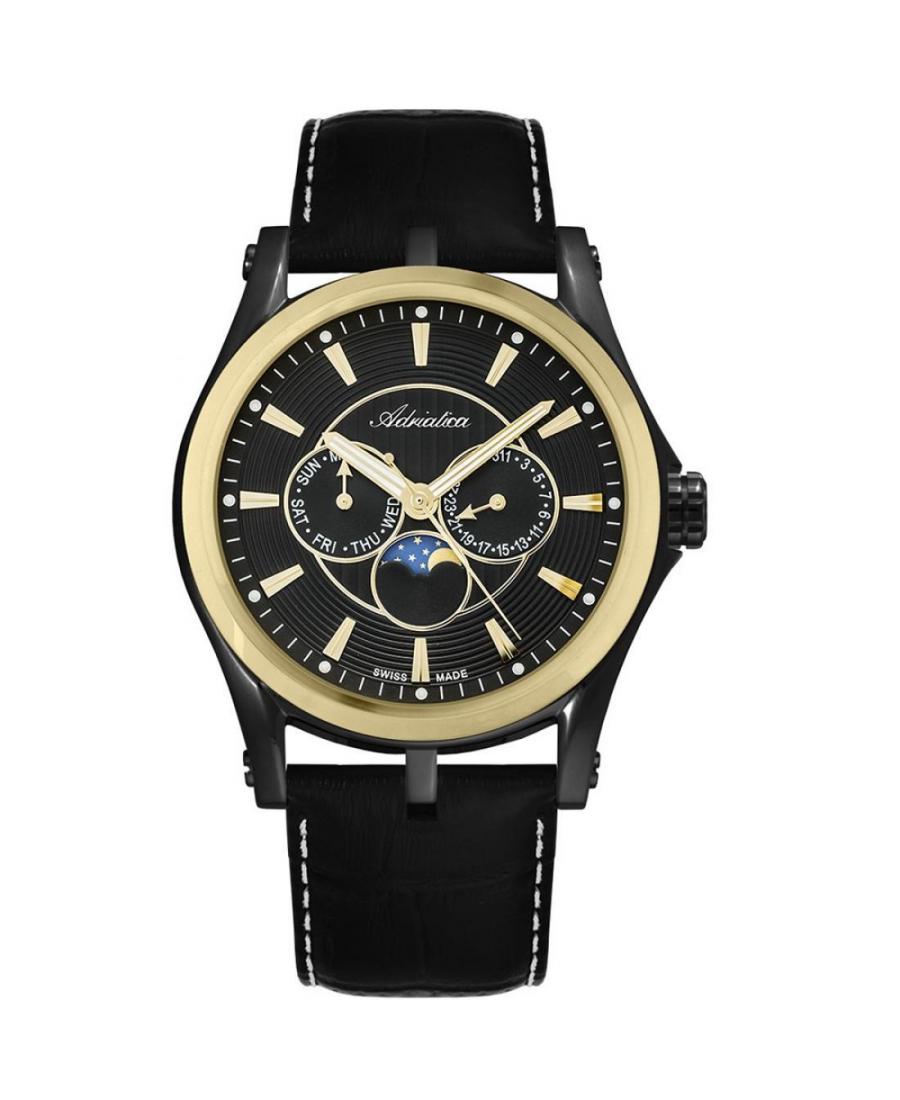 Men Swiss Quartz Watch Adriatica A1094.X214QF Black Dial