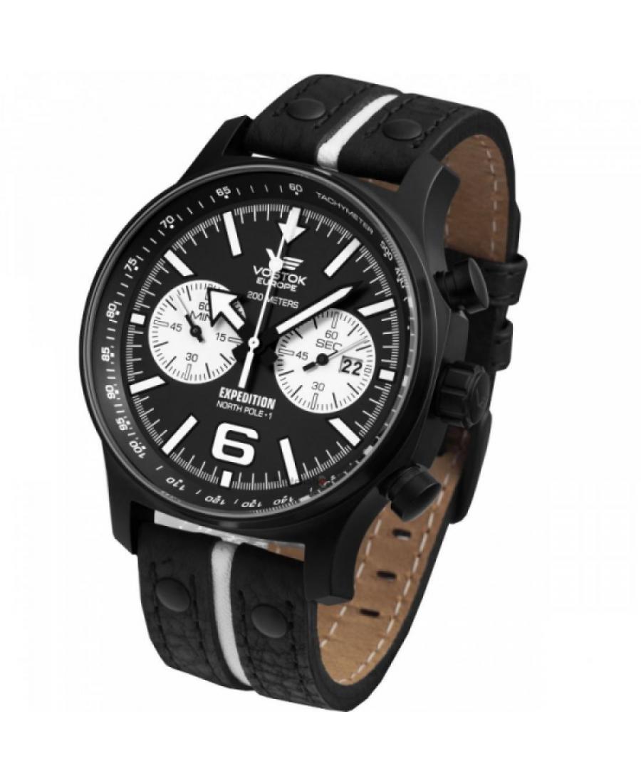 Men Fashion Quartz Watch Vostok Europe 6S21-5954199 Black Dial
