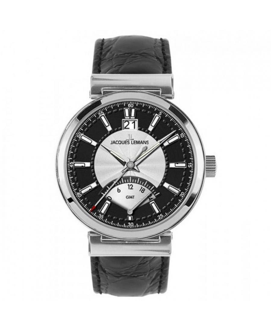 Men Fashion Quartz Watch Jacques Lemans 1-1697A Black Dial
