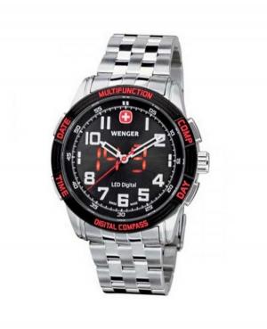 Mężczyźni klasyczny Funkcjonalny Szwajcar kwarcowy cyfrowe Zegarek WENGER 70436 Czarny Dial 43mm
