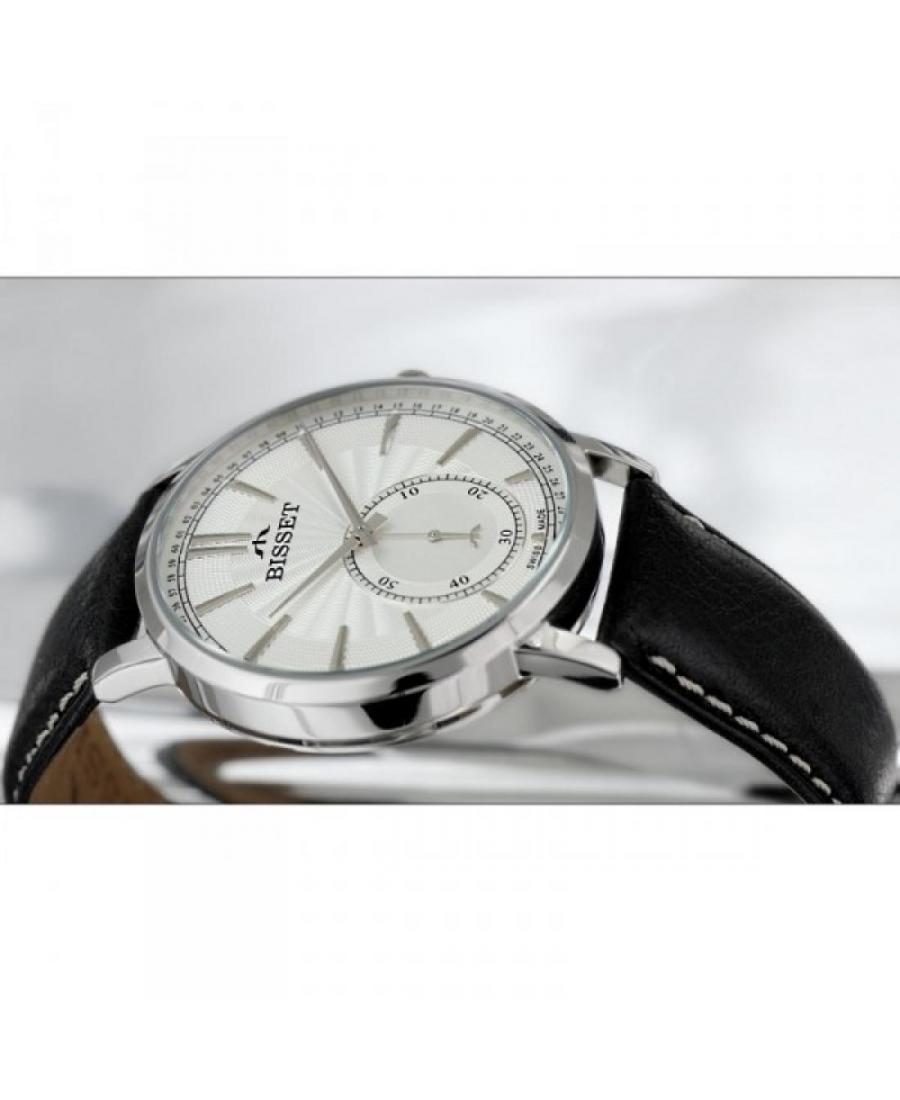 Mężczyźni klasyczny Szwajcar kwarcowy analogowe Zegarek BISSET BSCC05SISX05BX Biały Dial 48mm