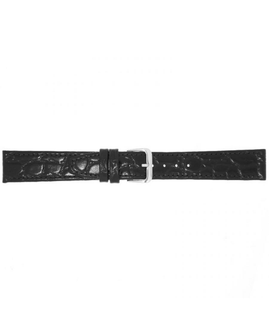 Watch Strap CONDOR Croco grain 082R.01.20.W Black 20 mm