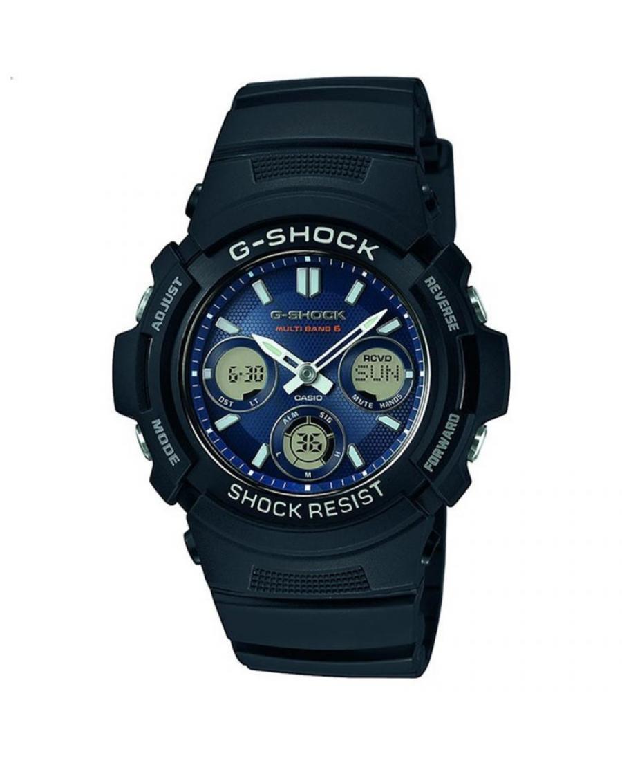 Мужские Спортивные Diver Японские Eco-Drive Цифровой Часы Timer CASIO AWG-M100SB-2AER G-Shock Синий Dial 52mm