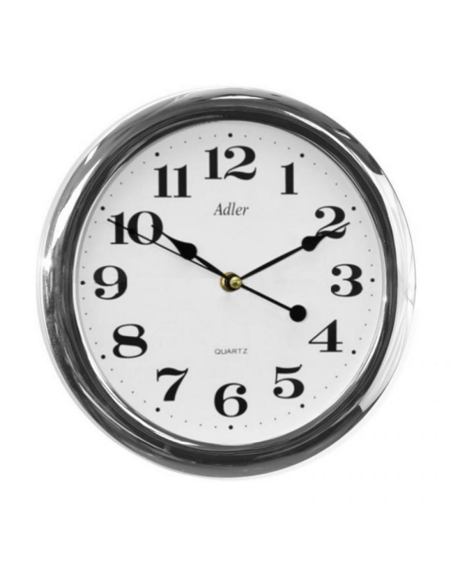 ADLER 30021 SILVER SHINING Quartz Wall Clock Plastic Steel color