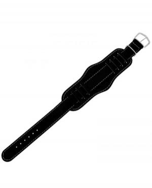 Retro-style watch strap KM1.01.09.18.W Imitation leather czarny Imitacja skóry Czarny 18 mm